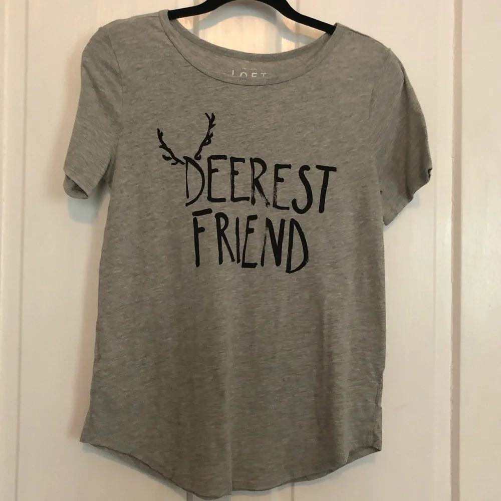 Ann Taylor Loft Deerest Friend Short Sleeve Tee